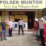 Gereja dan Mapolsek Muntok Ikut Disemprot Diinfektan PMI  Bangka Barat