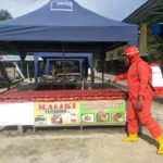 Hadapi New Normal, Semprotan Disinfektan PMI Basel Lanjut ke Pasar Rakyat Toboali